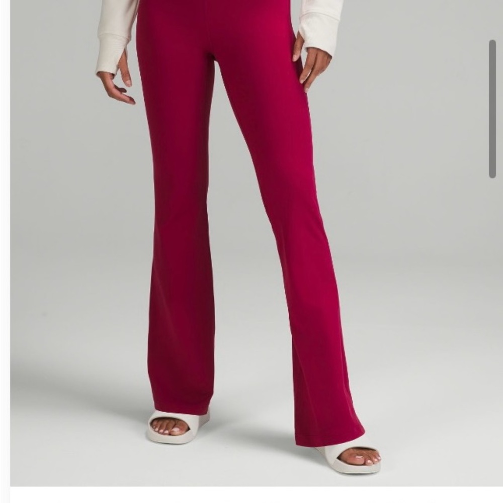 Lululemon Groove SHR Flare Nulu leggings.